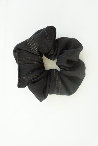 Holiday Black with Gold Stripe Scrunchie